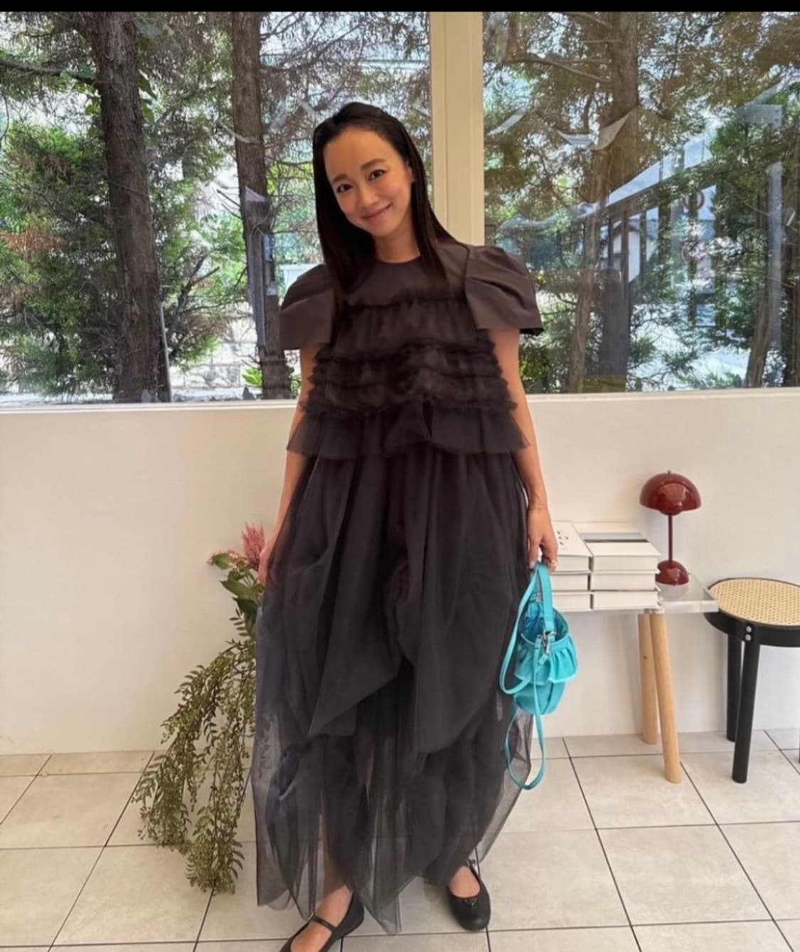 로지몬스터 튤블라우스 튤원피스 셰트 그레이 상품이미지1