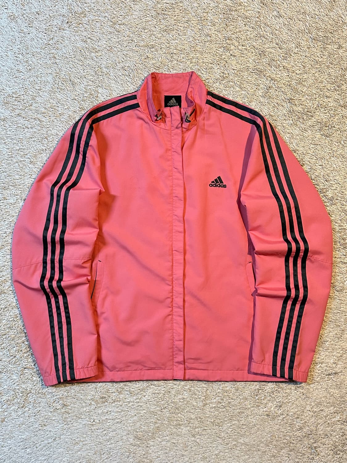 아디다스 ADIDAS 올드스쿨 삼각로고 바람막이 자켓 핑크 상품이미지1