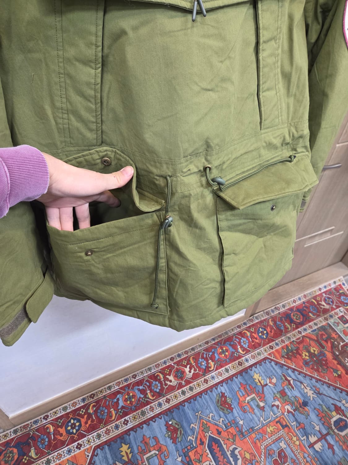 지프 등판성조기 아노락 덕다운 점퍼 패딩 L 상품이미지4