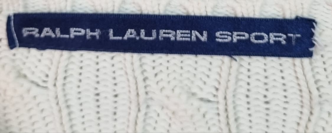 M (66) 폴로 화이트 꽈배기 브이넥 니트 상품이미지3