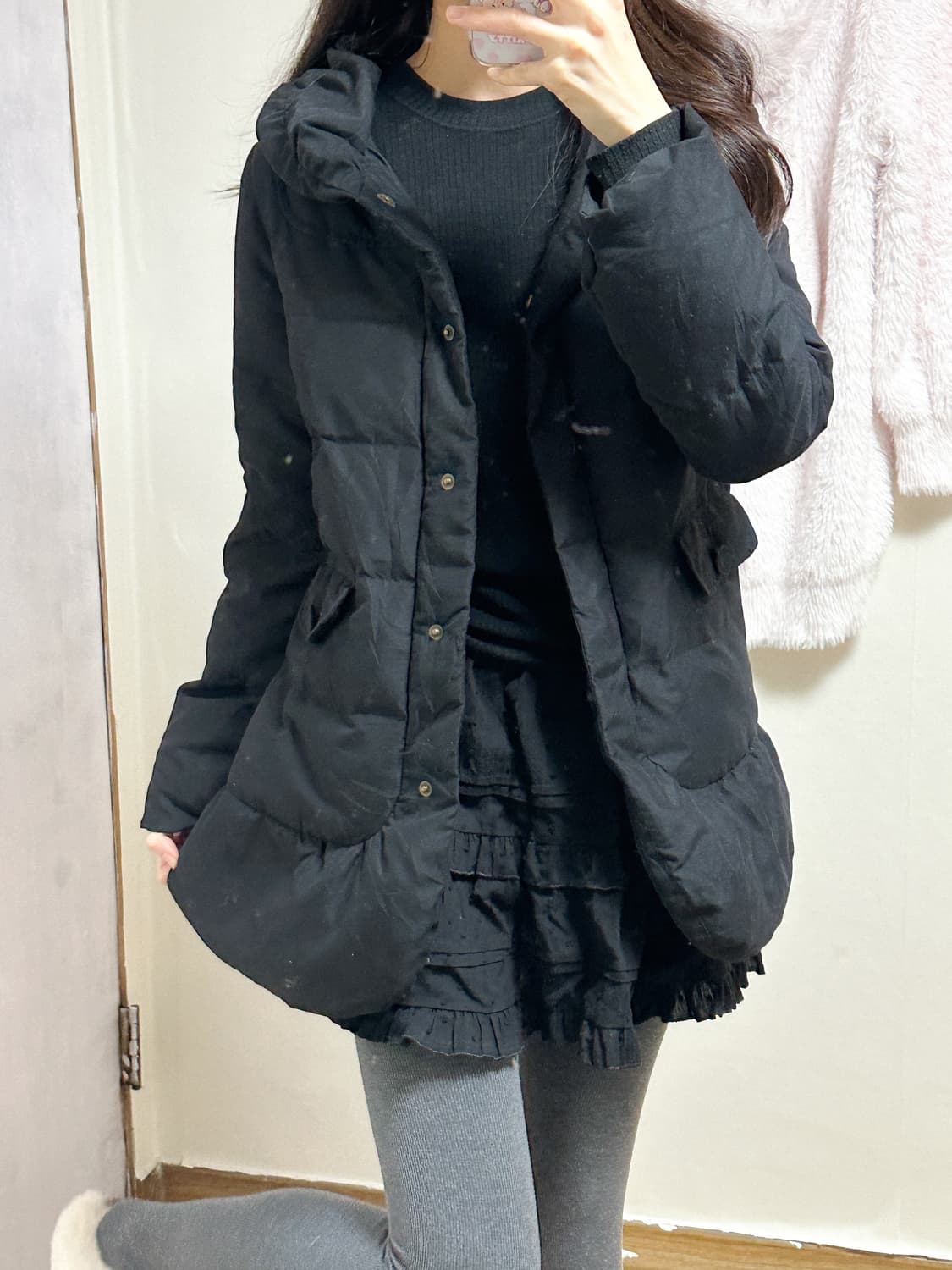 빈티지 블랙 보석 패딩 히메갸루 오네갸루 로걀 공겜여주 긱시크 고딕 고스 상품이미지1