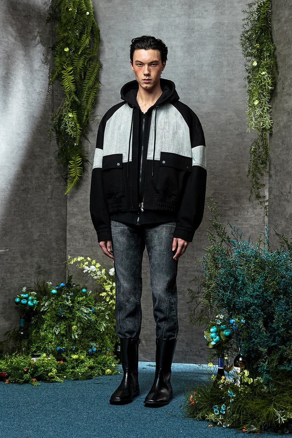 엘무드 빅 볼 오버사이즈 데님 점퍼 블랙 46사이즈 상품이미지1