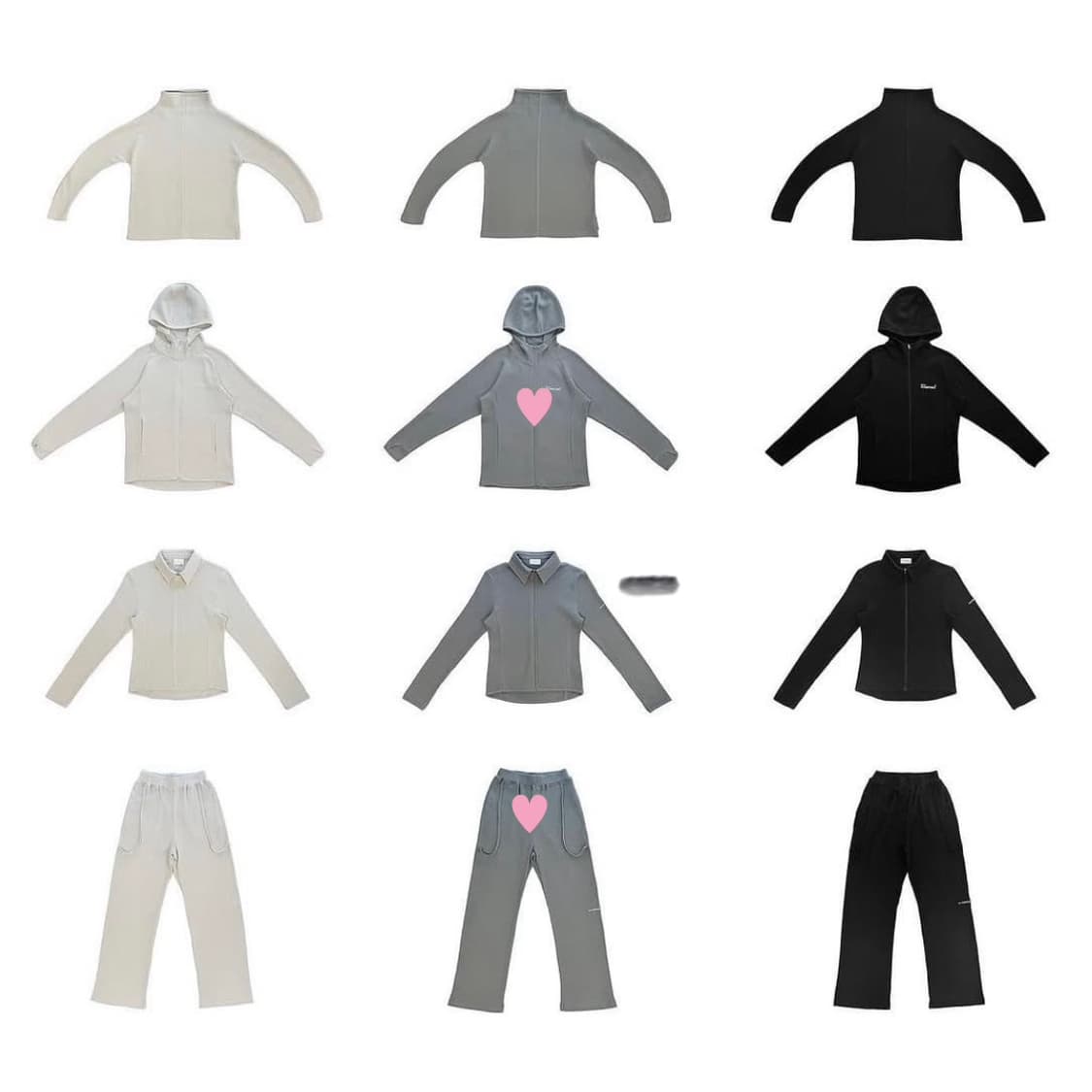 jichoiCOMFORT 24-001 WAFFLE DOVE 지초이 셋업 상품이미지1