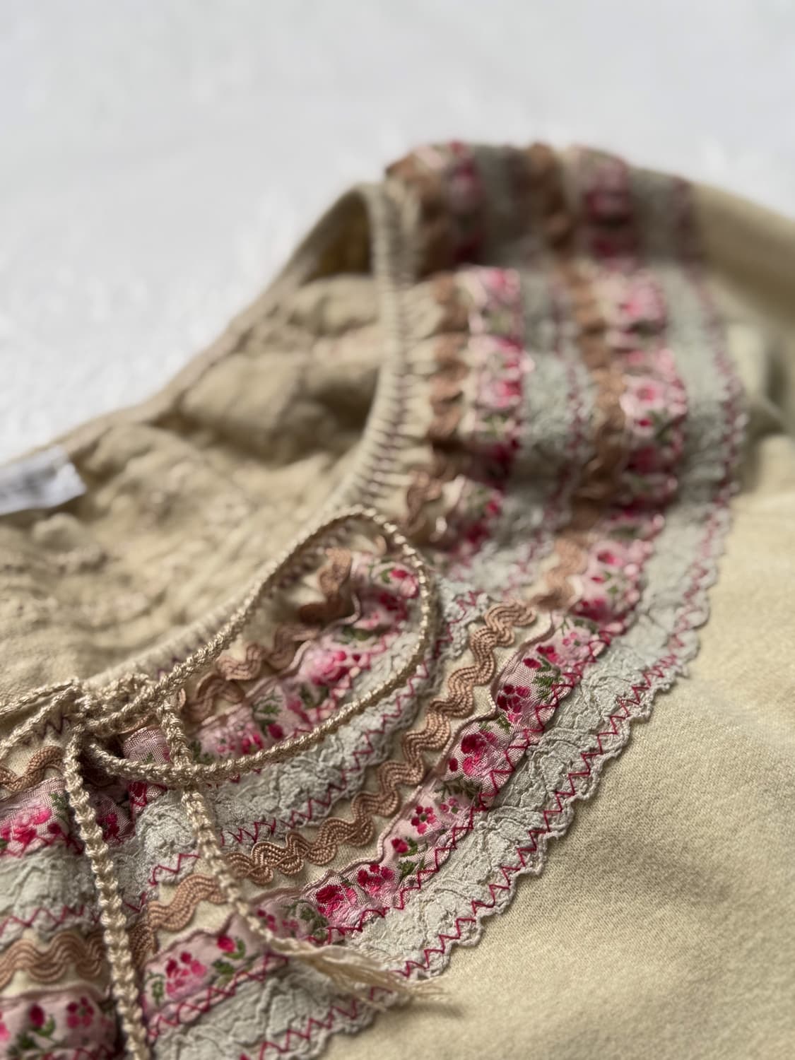 Floral Embroidered Cotton T-shirt 0291 상품이미지4