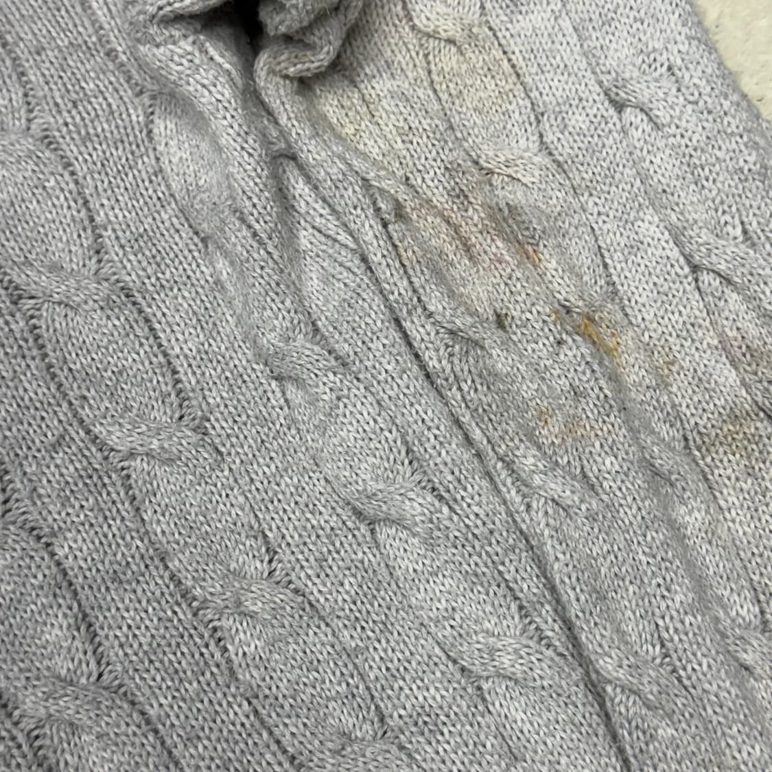 [L] 폴로 라이트그레이 케이블 니트 상품이미지6