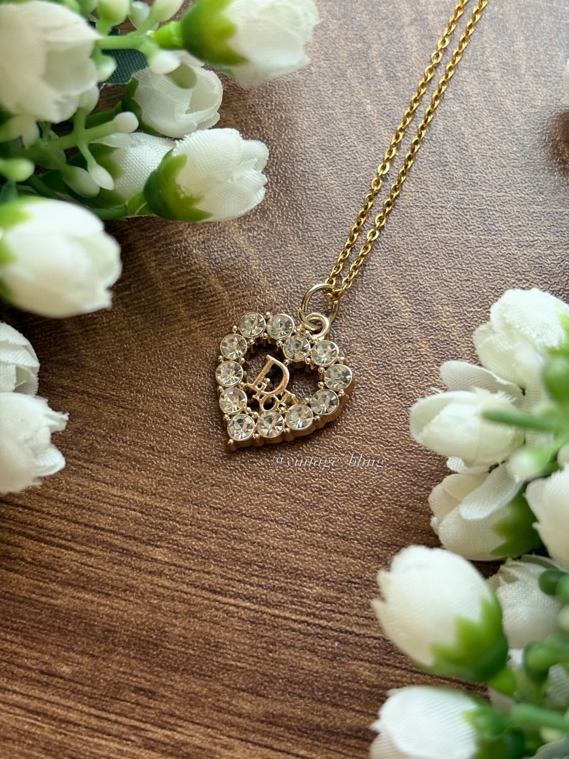 디올 스톤 하트 로고참 목걸이 상품이미지2