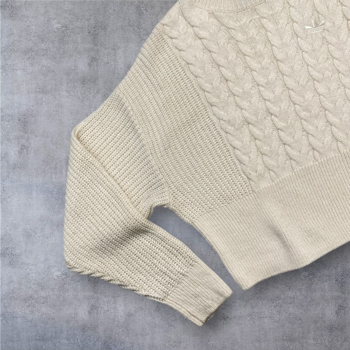 아디다스 Adidas 아이보리 하이넥 케이블 니트 S 상품이미지6