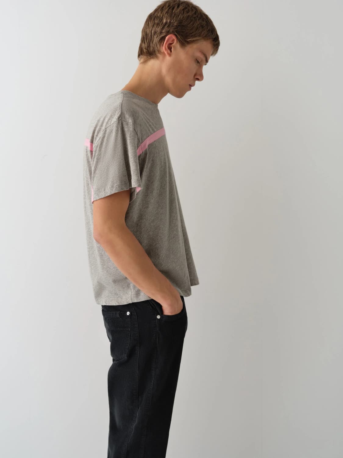 [XS,S,M]기마구아스 Thomas 라인 티셔츠/그레이 상품이미지2