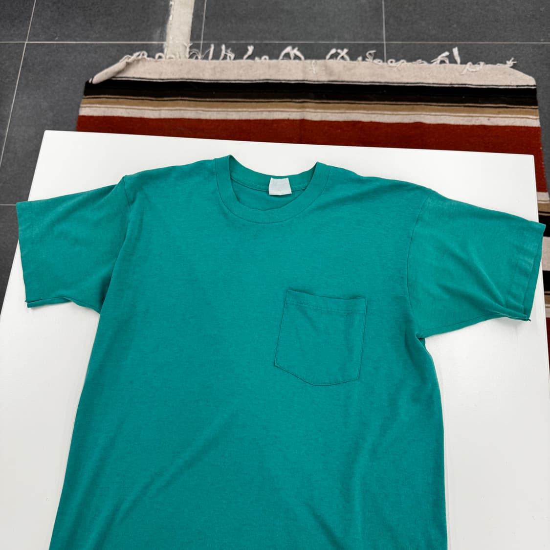 90‘s Emerald Green Blank Pocket T-shirts 상품이미지2