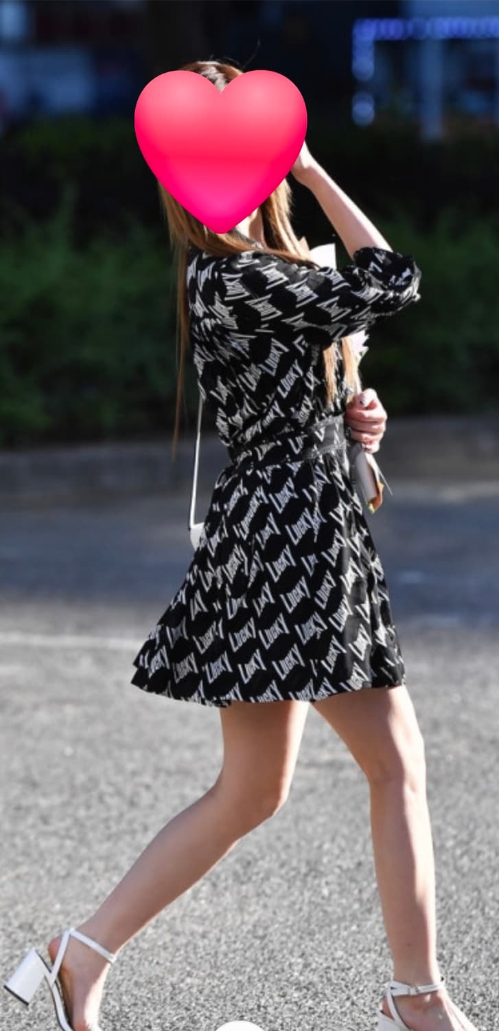 럭키슈에뜨 미니원피스 55~슬림66 럭키 프린트 반팔원피스 WM49 상품이미지7