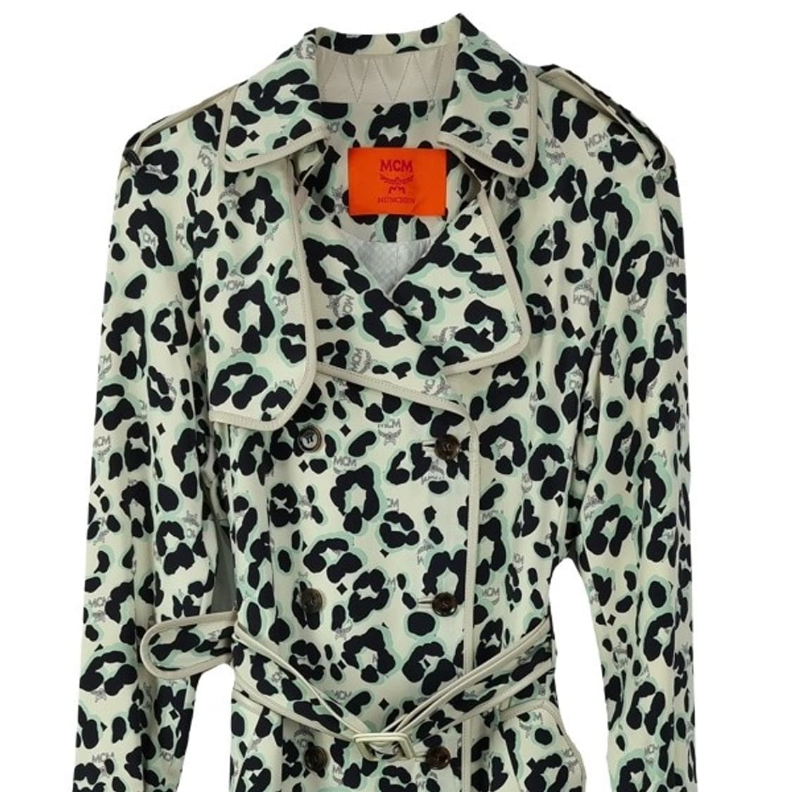 [MCM 엠씨엠] 멀티 패턴 벨티드 실크 더블 트렌치 코트 M19729 상품이미지4