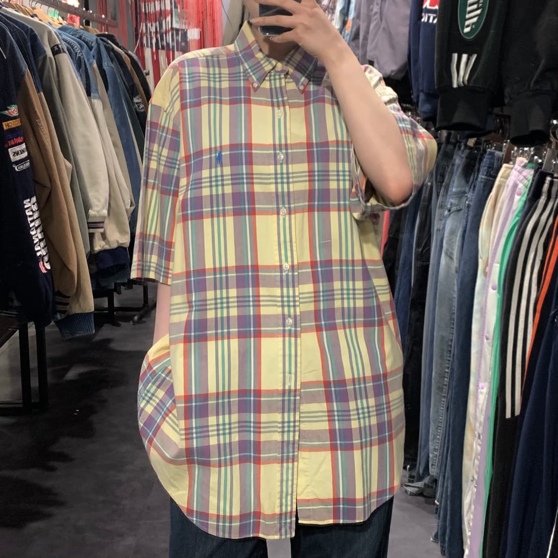 [IM]] 폴로 랄프로렌 체크 반팔 셔츠 옐로우 상품이미지1