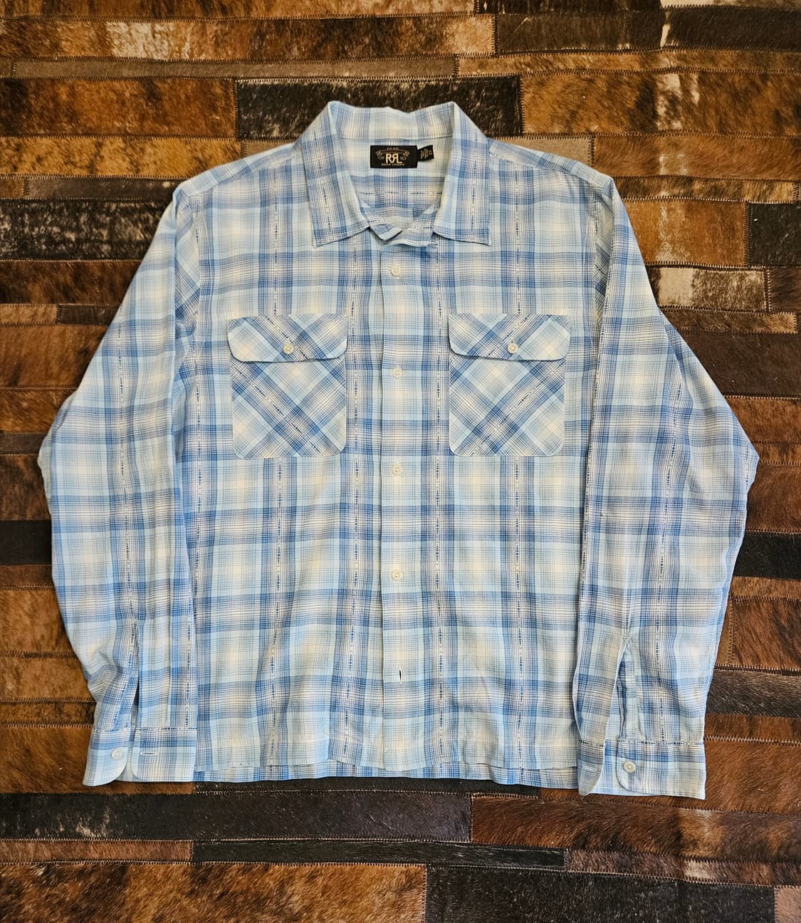 더블알엘 체크 자수 셔츠 상품이미지1