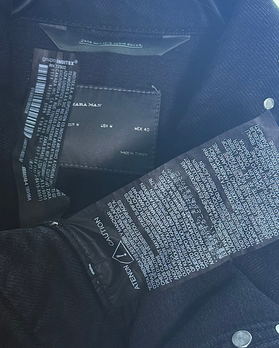 자라 스터드 찡 고스 펑크 락 흑청 데님 청 자켓 트러커 워크 락시크 M 상품이미지7