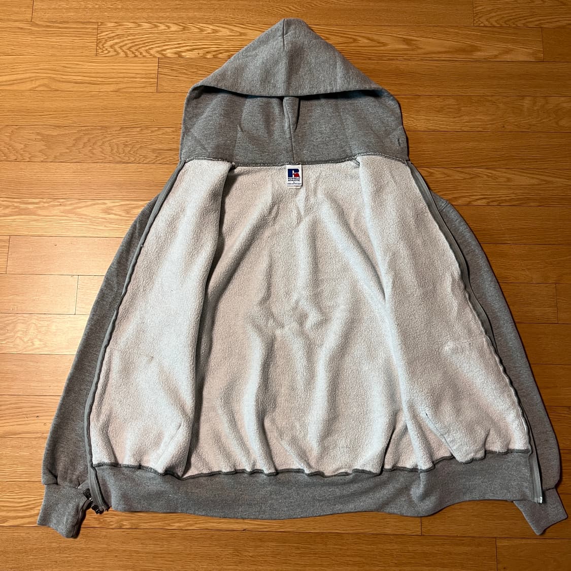 [L] 90s 빈티지 러셀 후드집업 헤더 그레이 상품이미지3