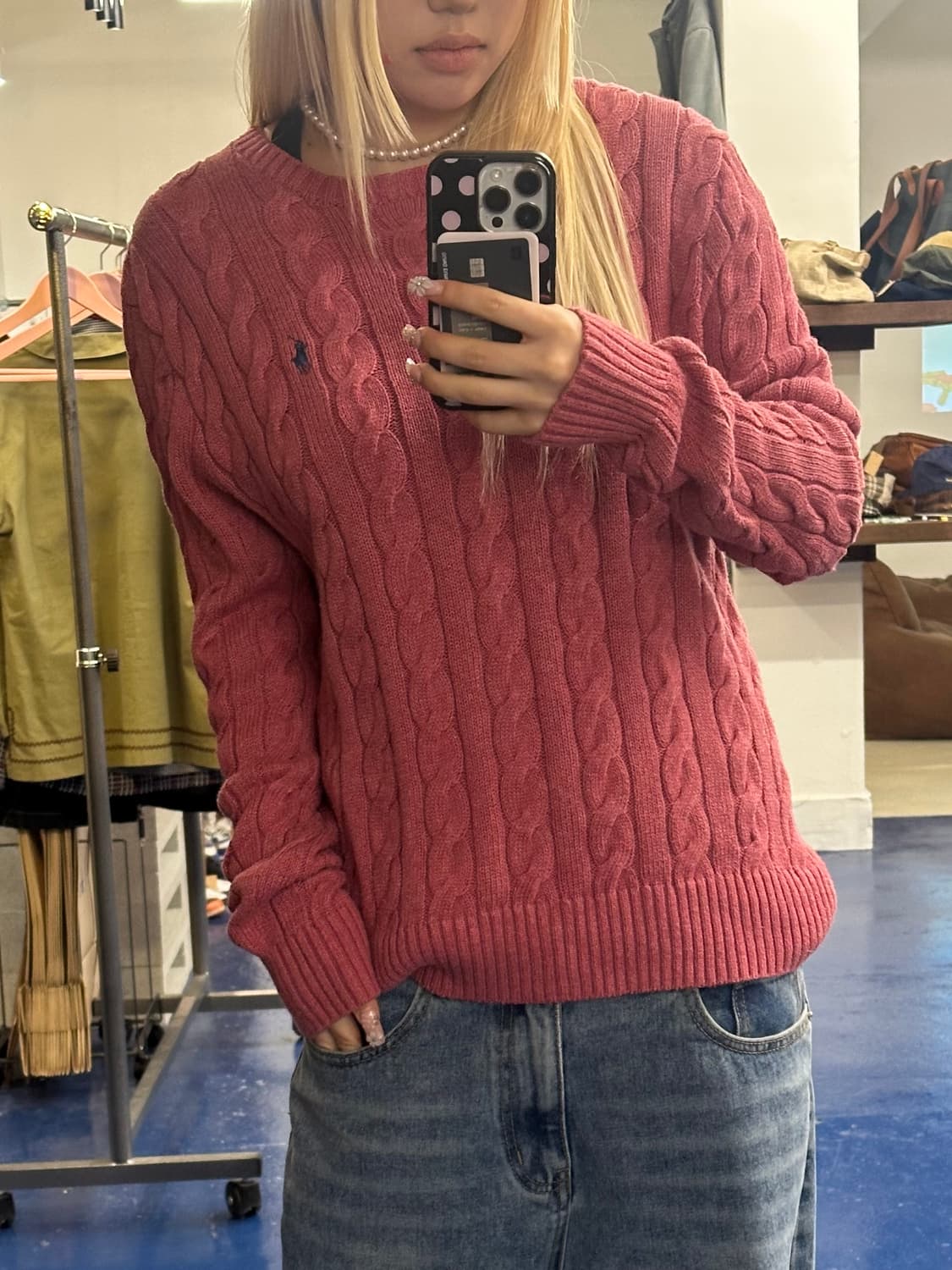 PRL 폴로 랄프로렌 밍크뮬란 꽈배기 상품이미지1