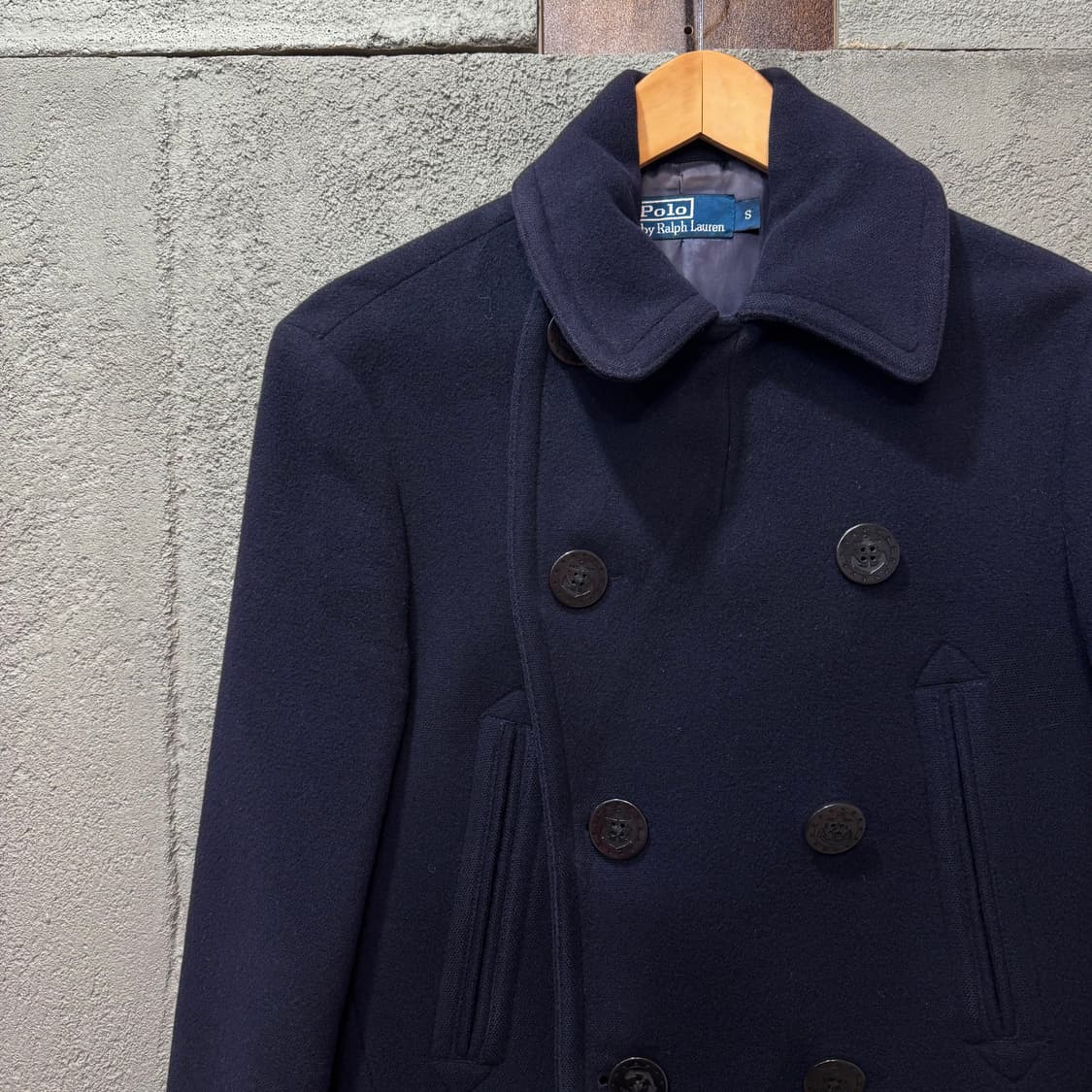 랄프로렌 폴로 네이비 멜튼울 피코트 (S)   상품이미지3