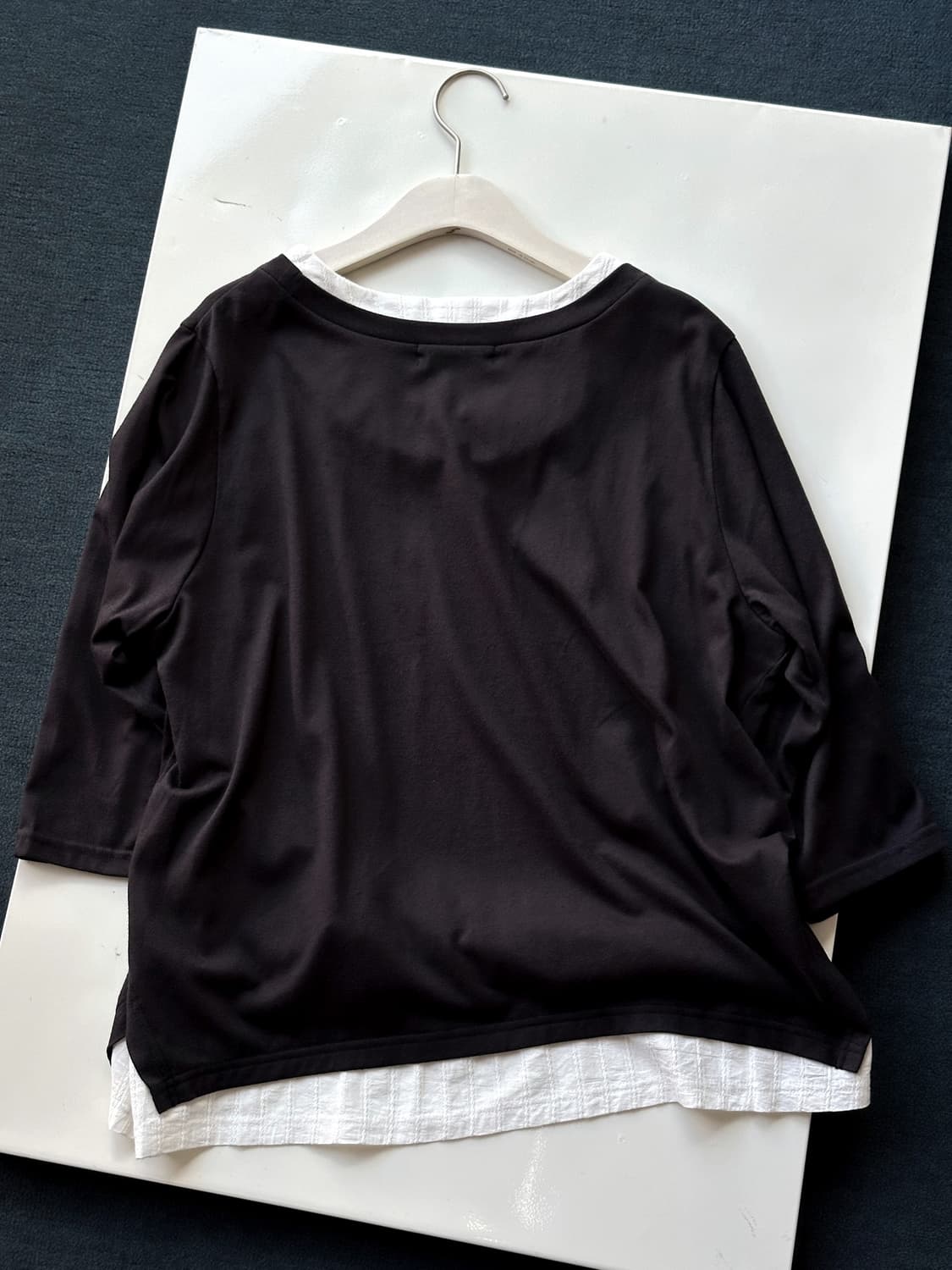 Design layer cotton 3/4 sleeve TOP 상품이미지4