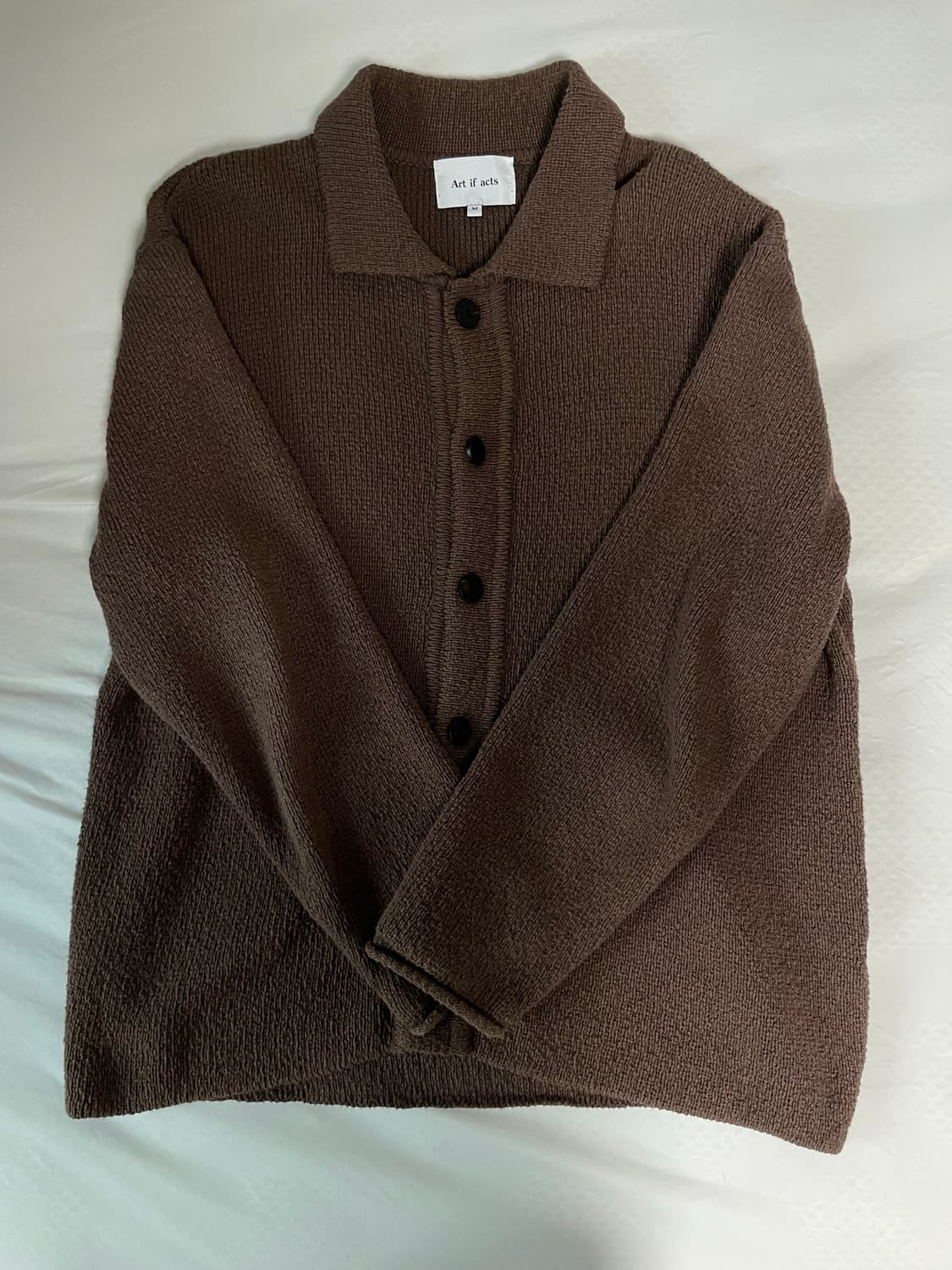 (M)아트이프액츠 부클니트가디건 브라운 상품이미지2
