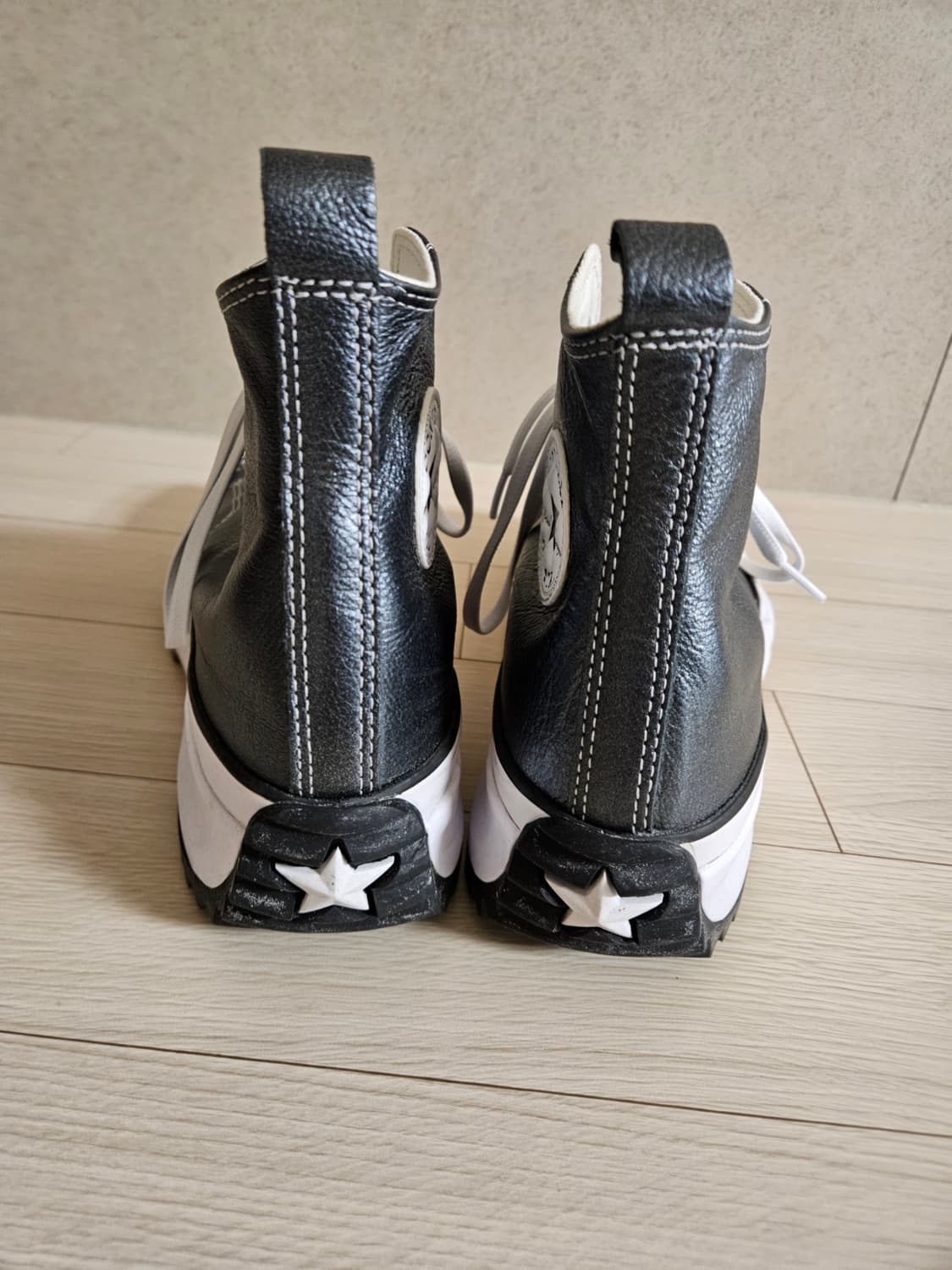 [270] 컨버스 런스타 하이크 하이 메탈릭 클래식(가죽) 블랙 상품이미지6