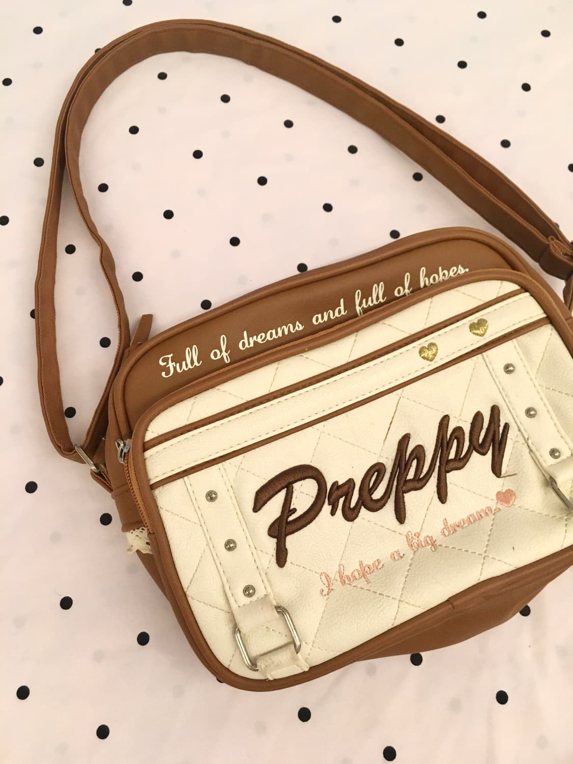 라떼갸루 초코밀크 Preppy 퀼팅 2단 숄더백 핀터레스트 대장템 상품이미지2