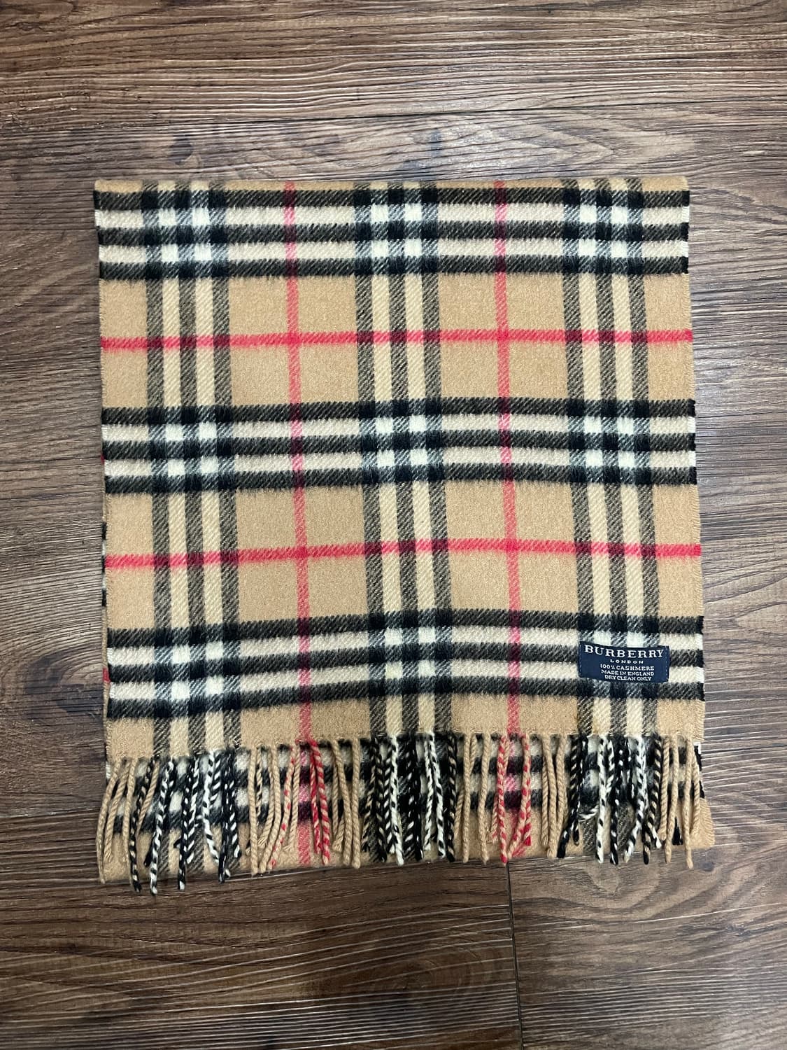 버버리 100% 캐시미어 노바체크 머플러 베이지 상품이미지1