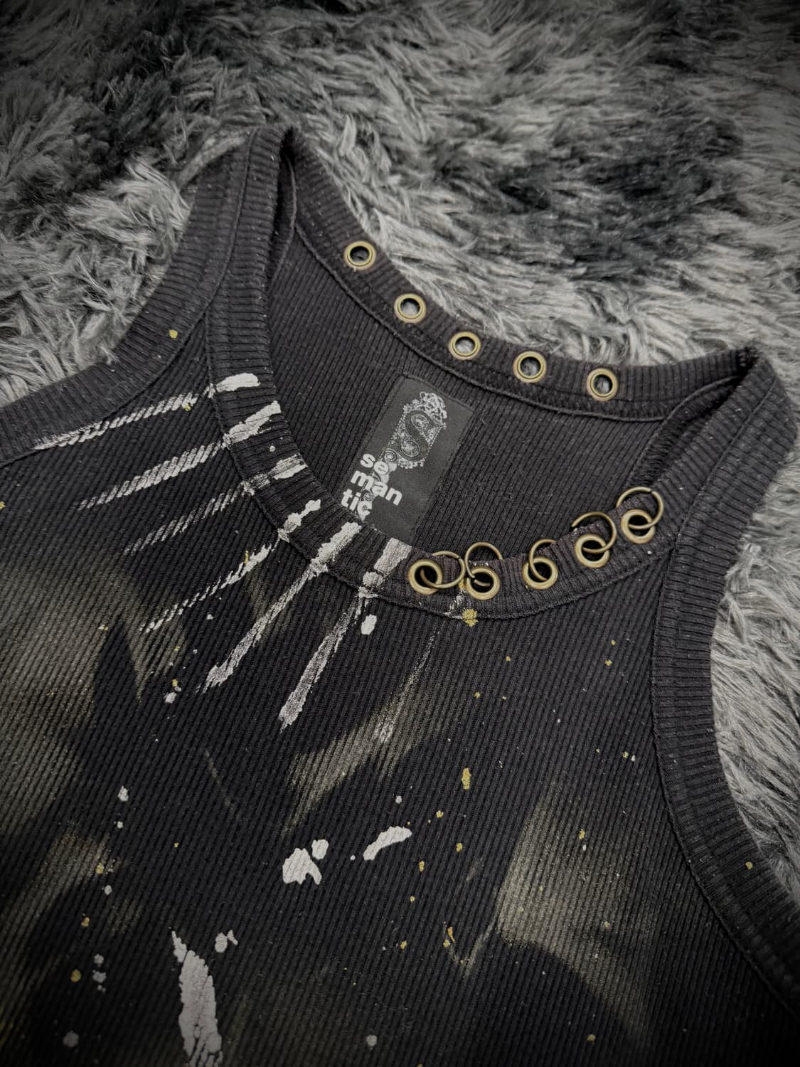 Semantic design 페인팅 디테일 골지 슬리브리스 상품이미지4