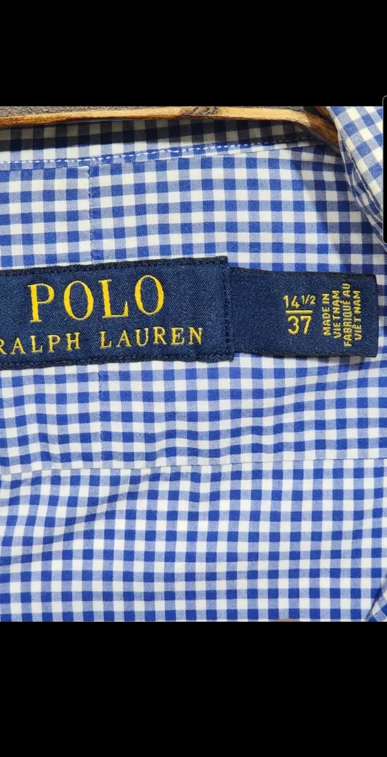 (S) 랄프로렌 폴로 셔츠 체크 남방 로고 캐주얼  상품이미지3