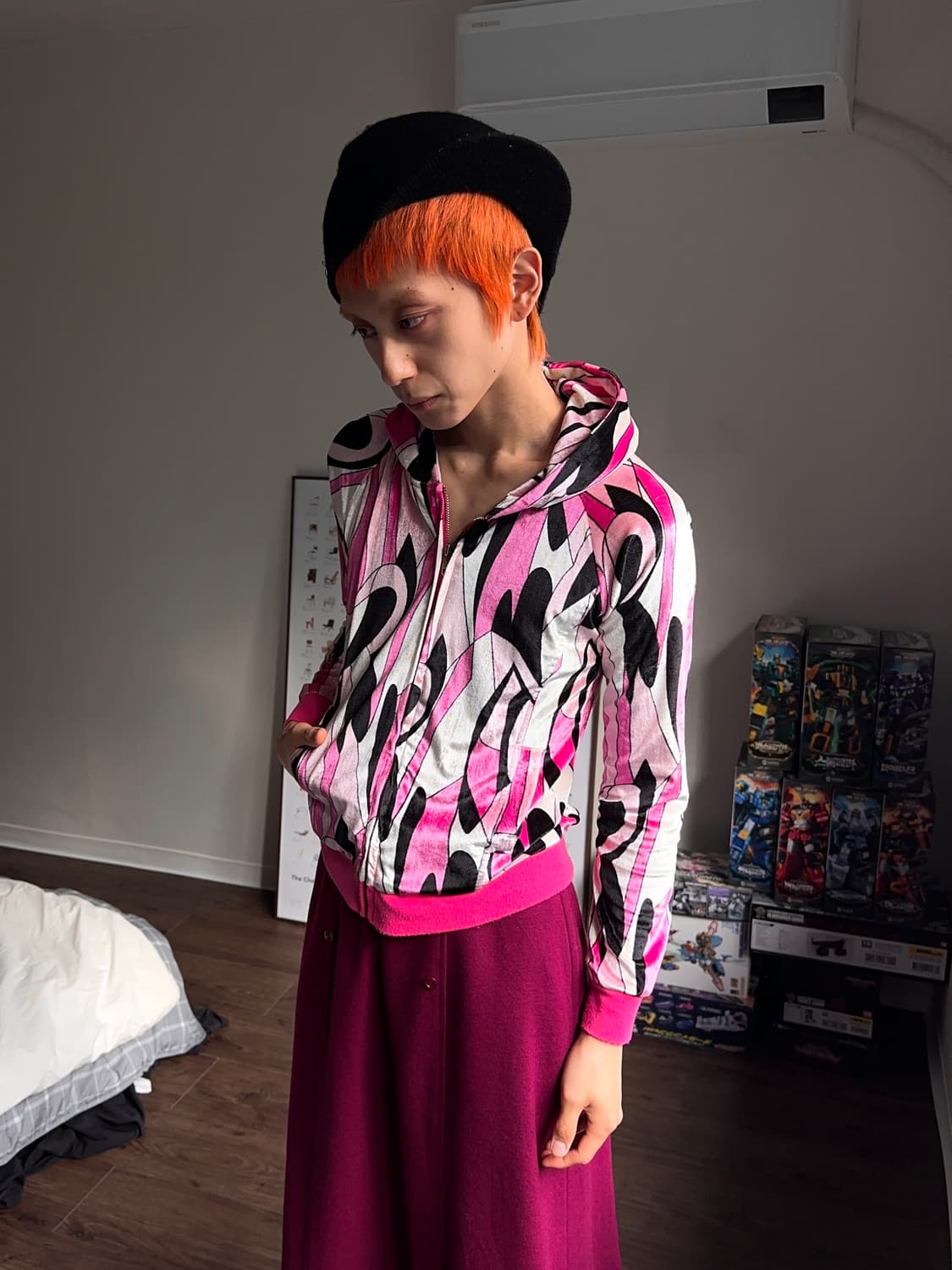 Julia Boutique 지오메트릭 벨루아 후드 집업 상품이미지5