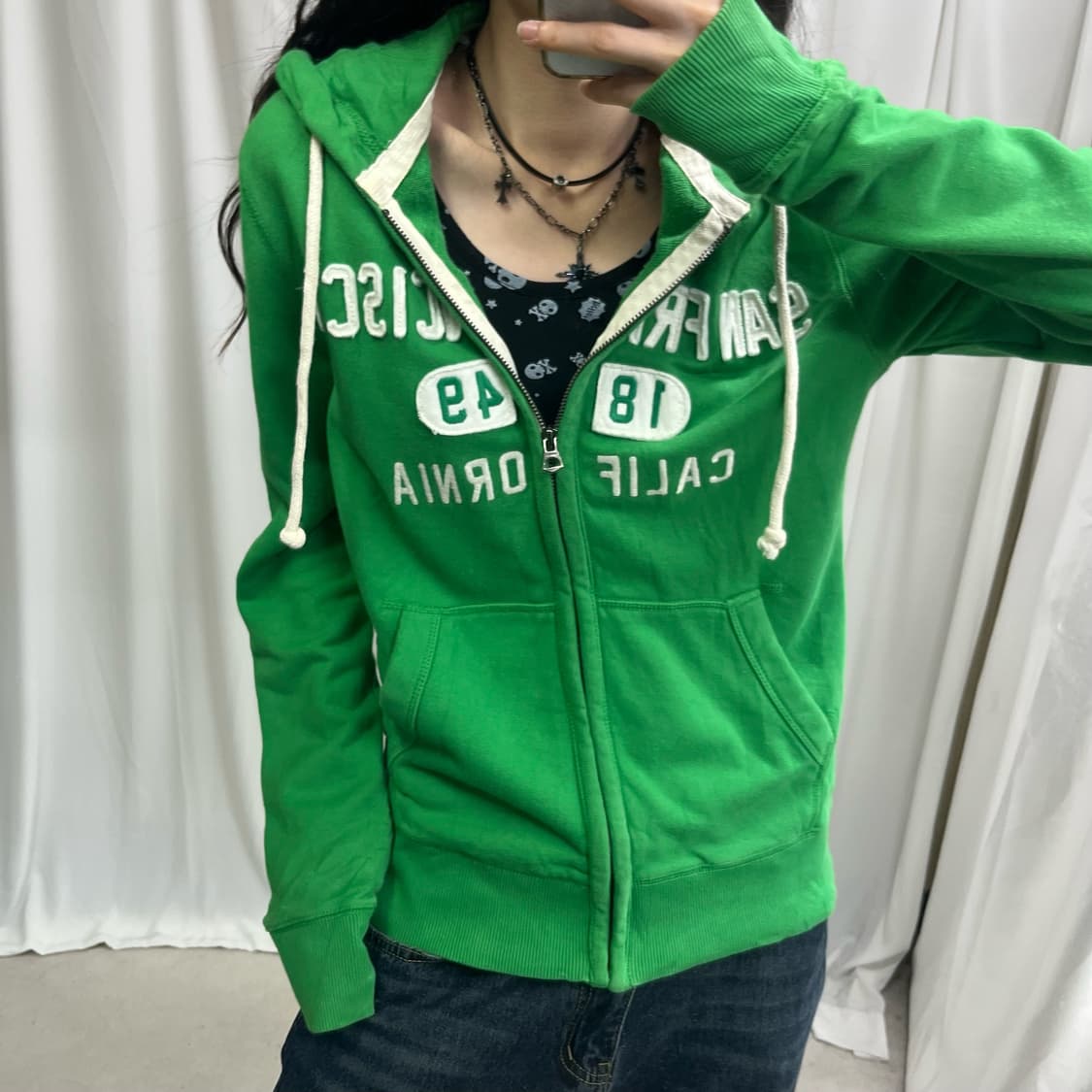 Who.A.U green hood zip-up 상품이미지3