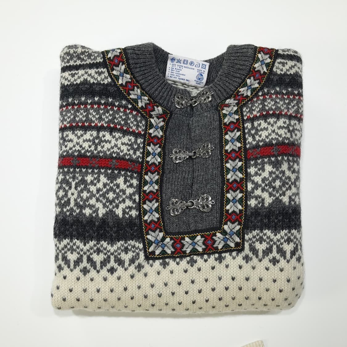 CL020 M 노르웨어 오리지널 아이슬란드 울 니트 - 메탈 후크 상품이미지6
