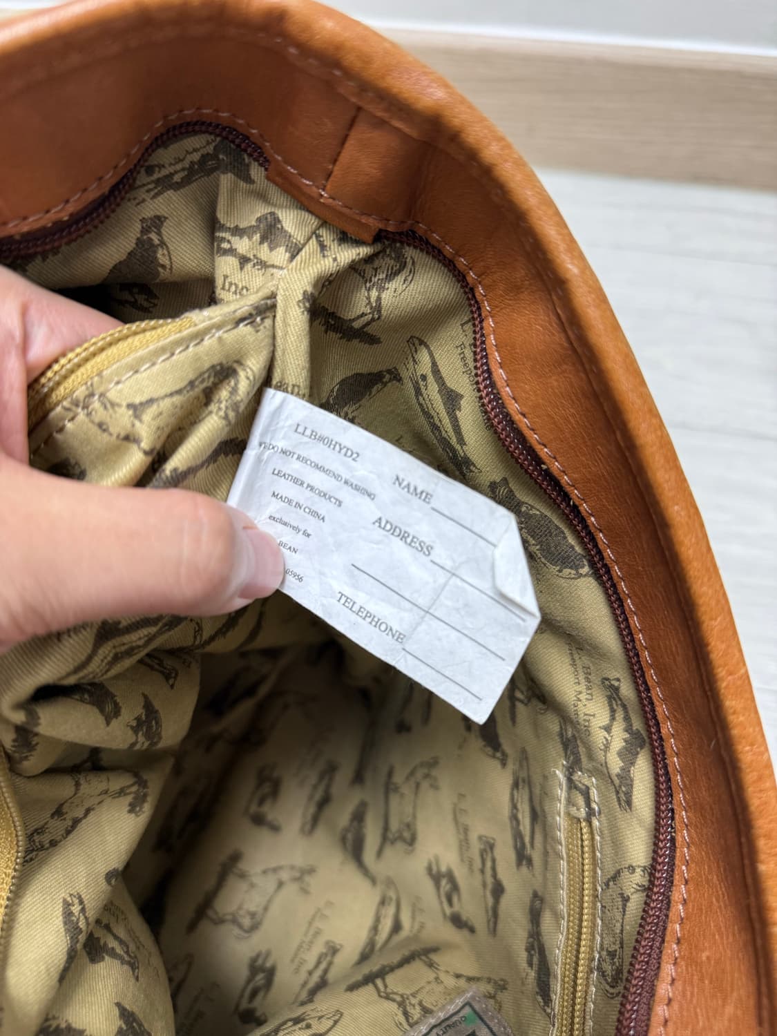 (OS)LLBEAN 엘엘빈 레더 라지 위빙 토트백 브라운 상품이미지6