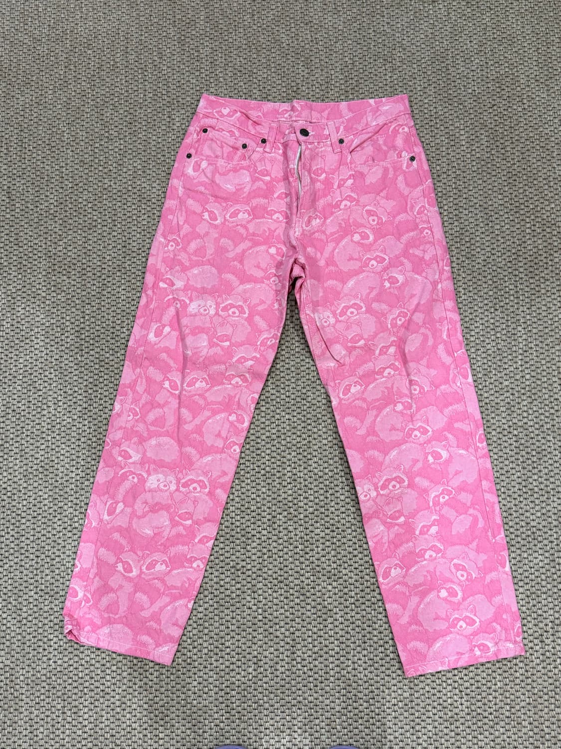 라퍼 라쿤 자카드 데님 핑크 셋업 상품이미지3