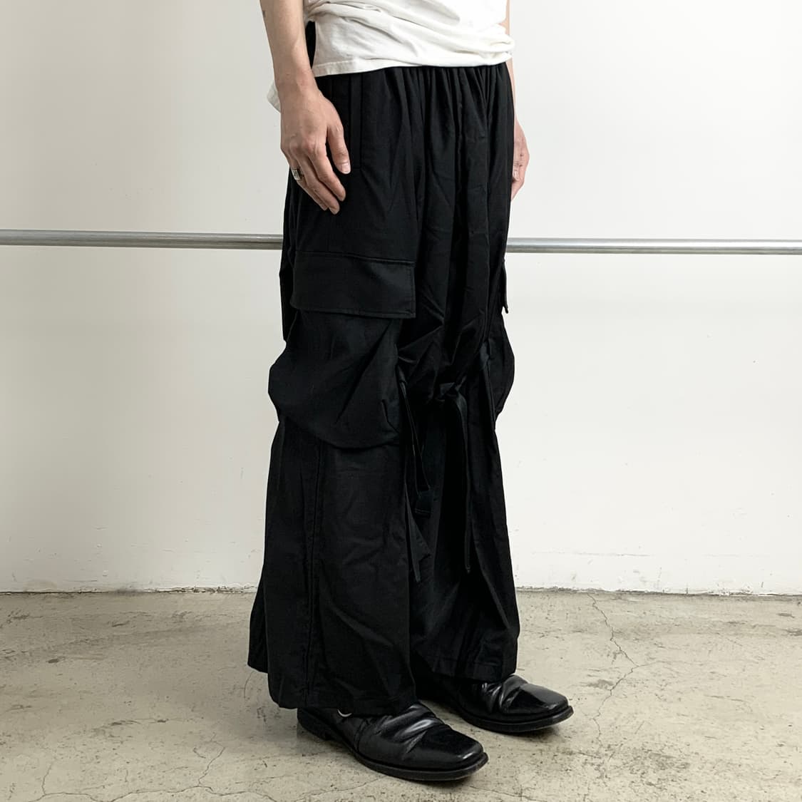 노 아이디 블랙 와이드 변형 스커트 팬츠 상품이미지7