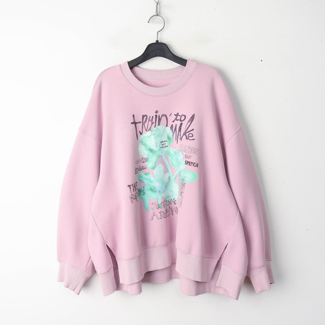 66/시스템 오버사이즈 프린트 스웻셔츠 상품이미지1