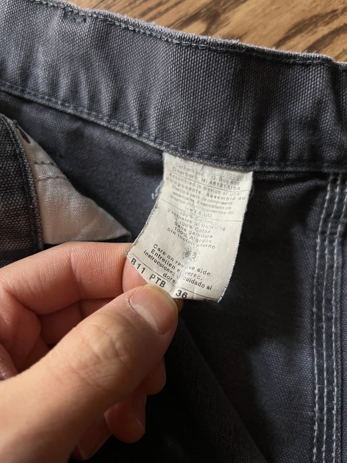 [36]칼하트 USA 페트롤 블루 싱글니 카펜터 워크 팬츠 상품이미지6