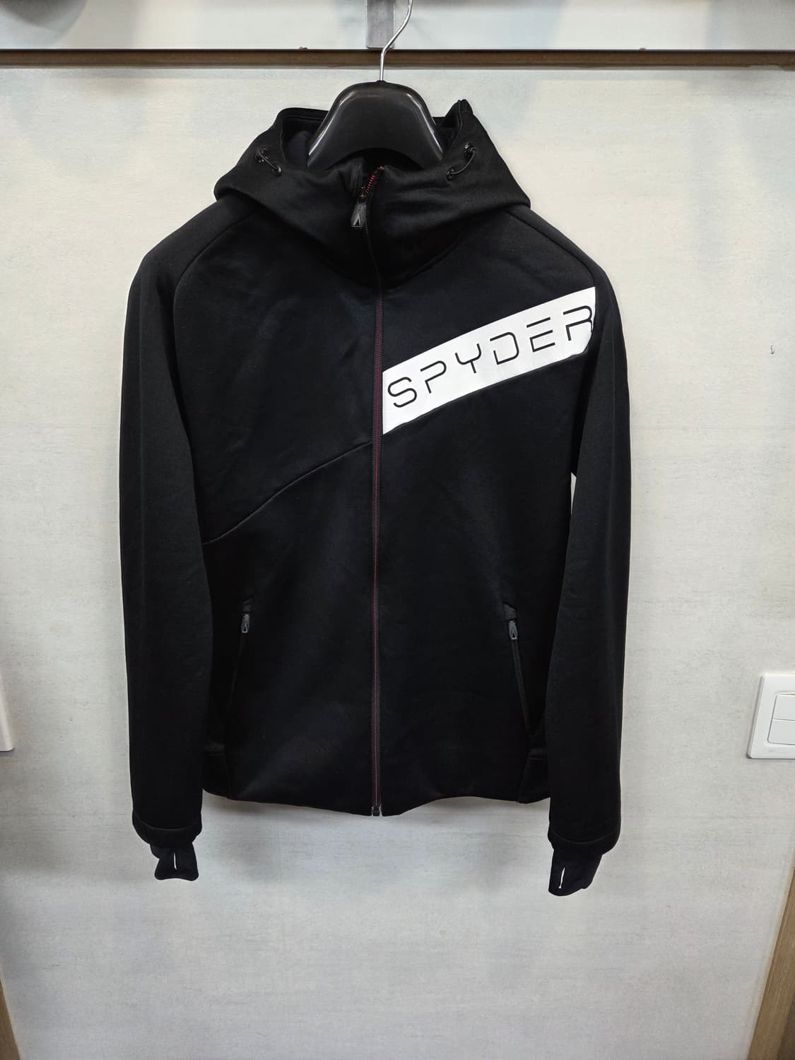 스파이더 체스트 로고 안감기모 기능성 후드집업 m 상품이미지1