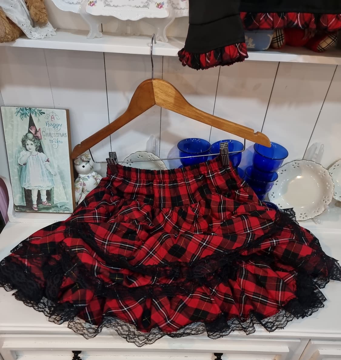 Tuch.Rouge 체크 플리츠 스커트 셋업 상품이미지8