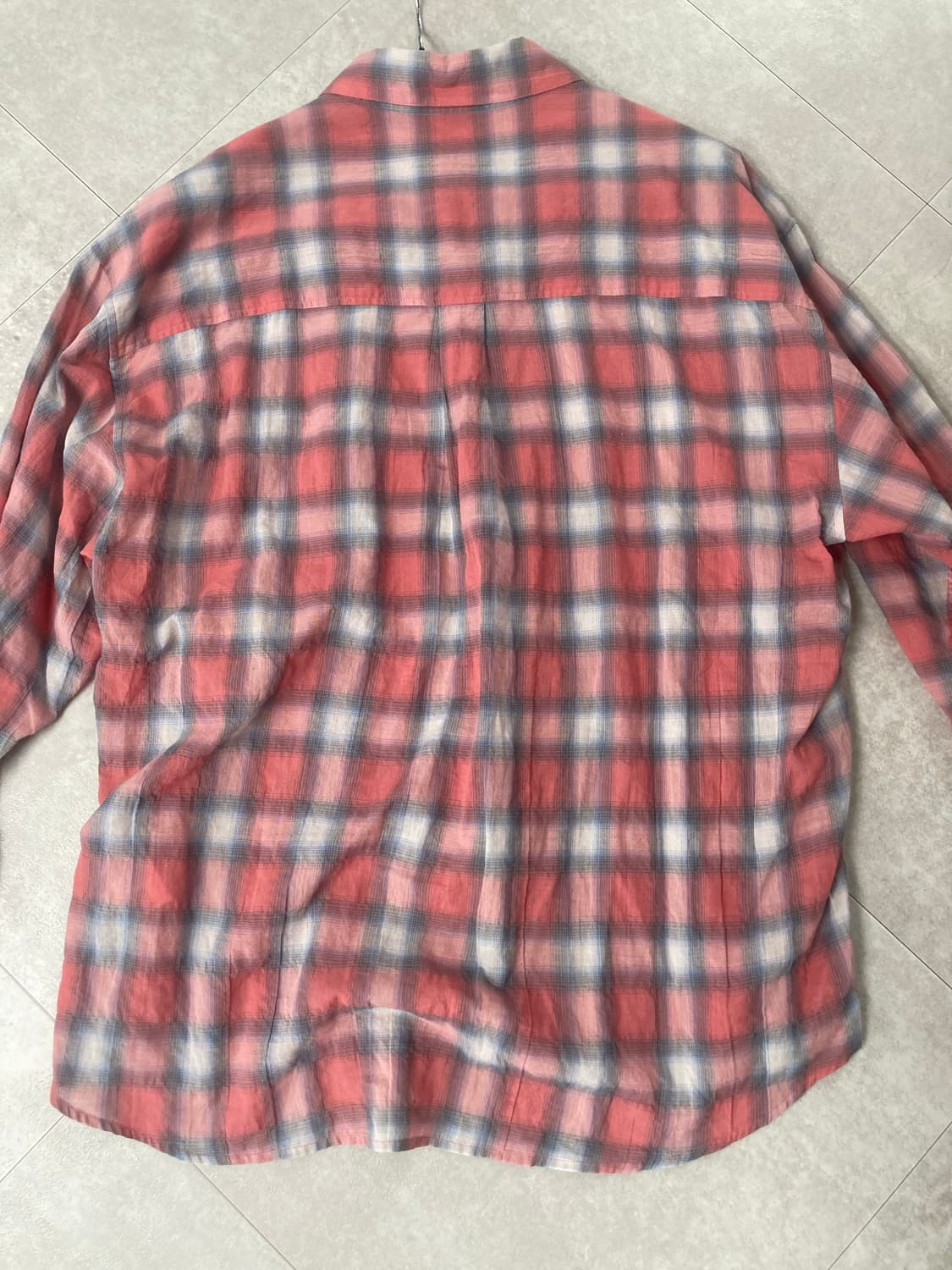 3사이즈(쿨거시 택포) 999휴머니티 이지 체크 셔츠 V17 (레드) 상품이미지2