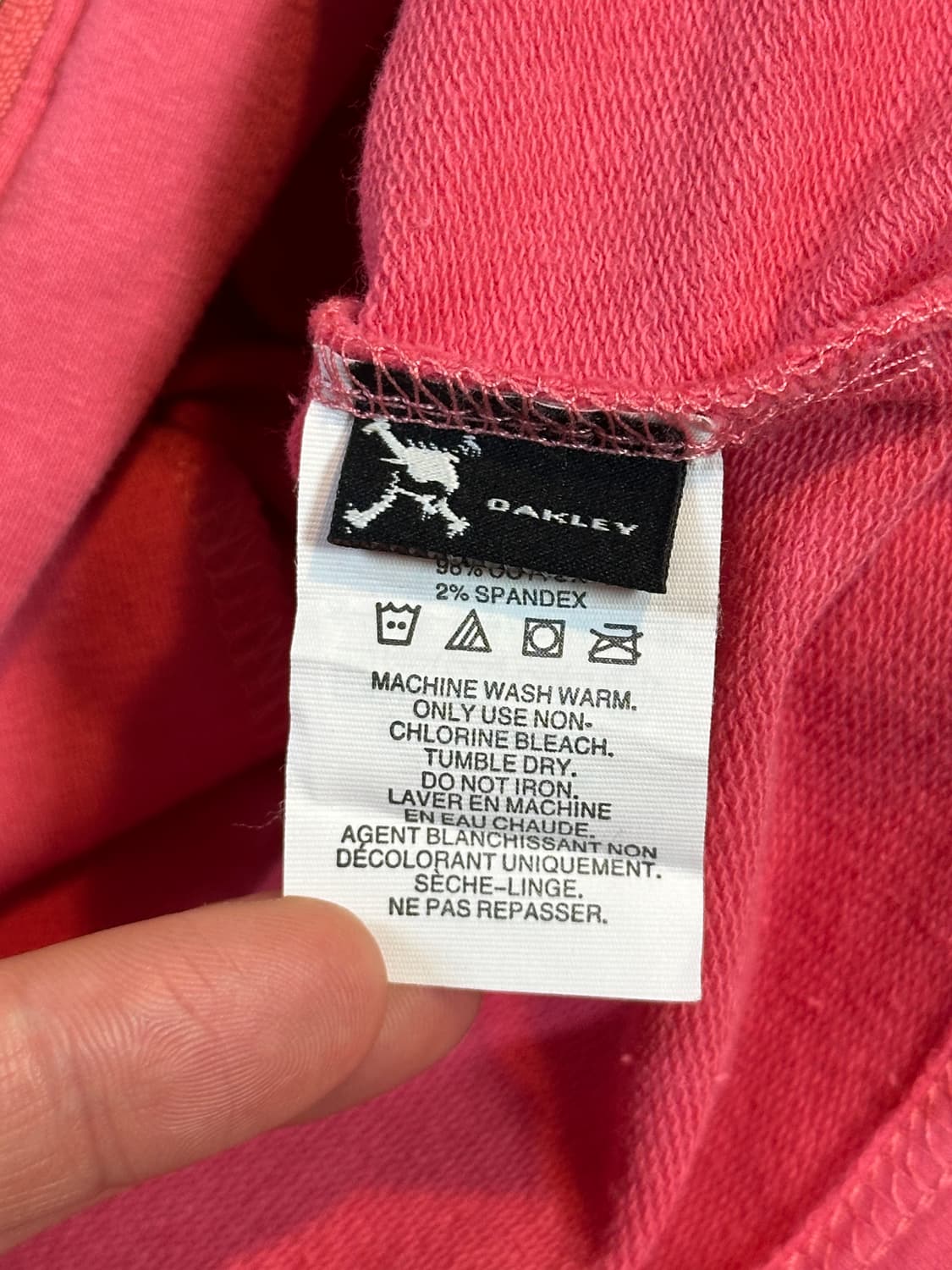 희귀) 오클리 OAKLEY 백로고 코튼 배색 집업 자켓 핑크 상품이미지9