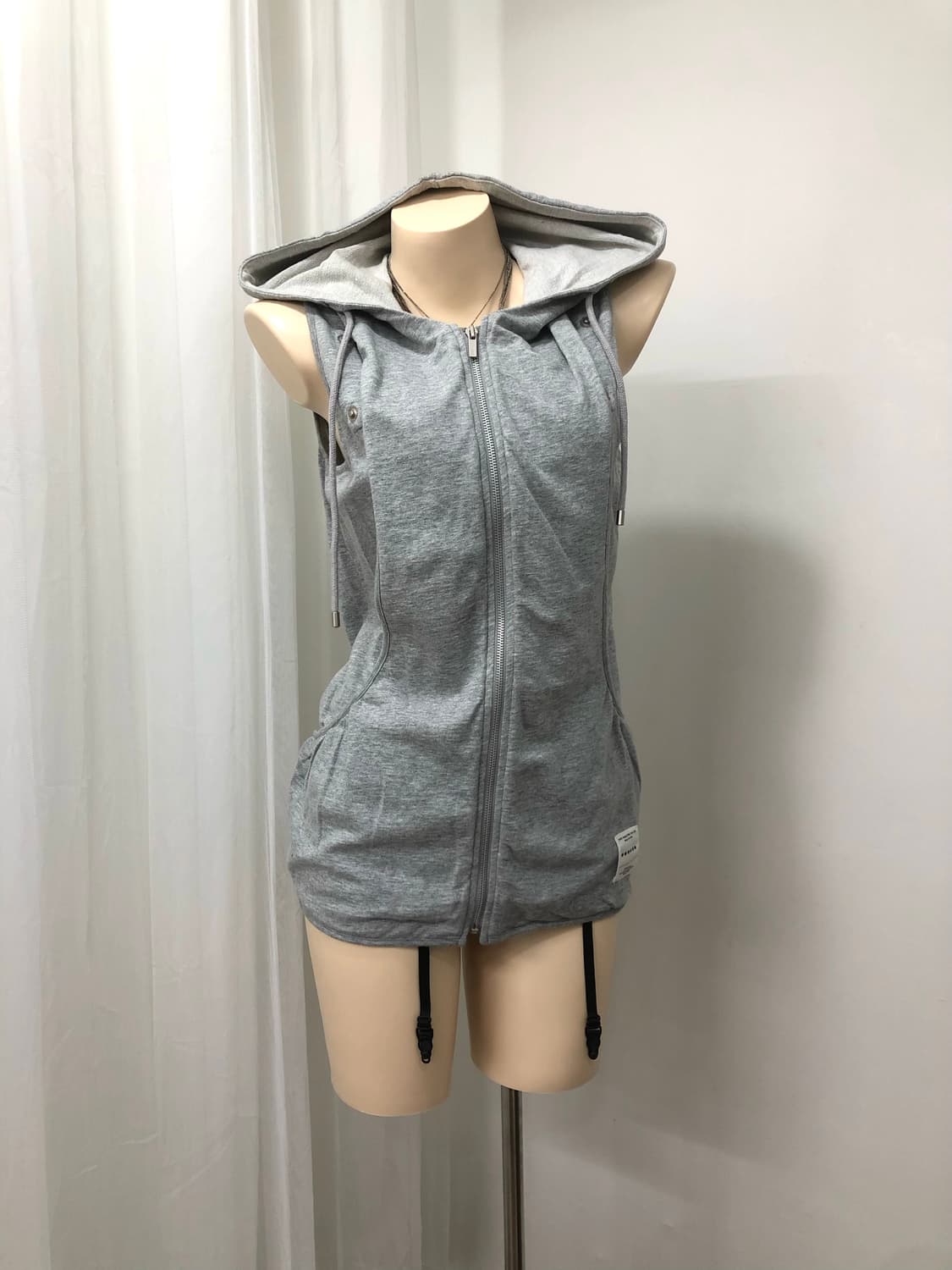 y2k detachable gray hood zip up 상품이미지5