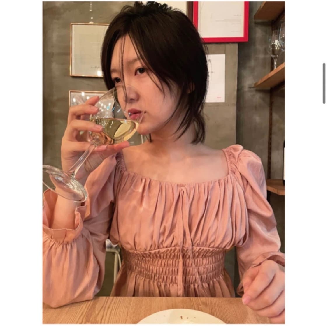 유영 youyong 페어리 프릴 블라우스 핑크 상품이미지2