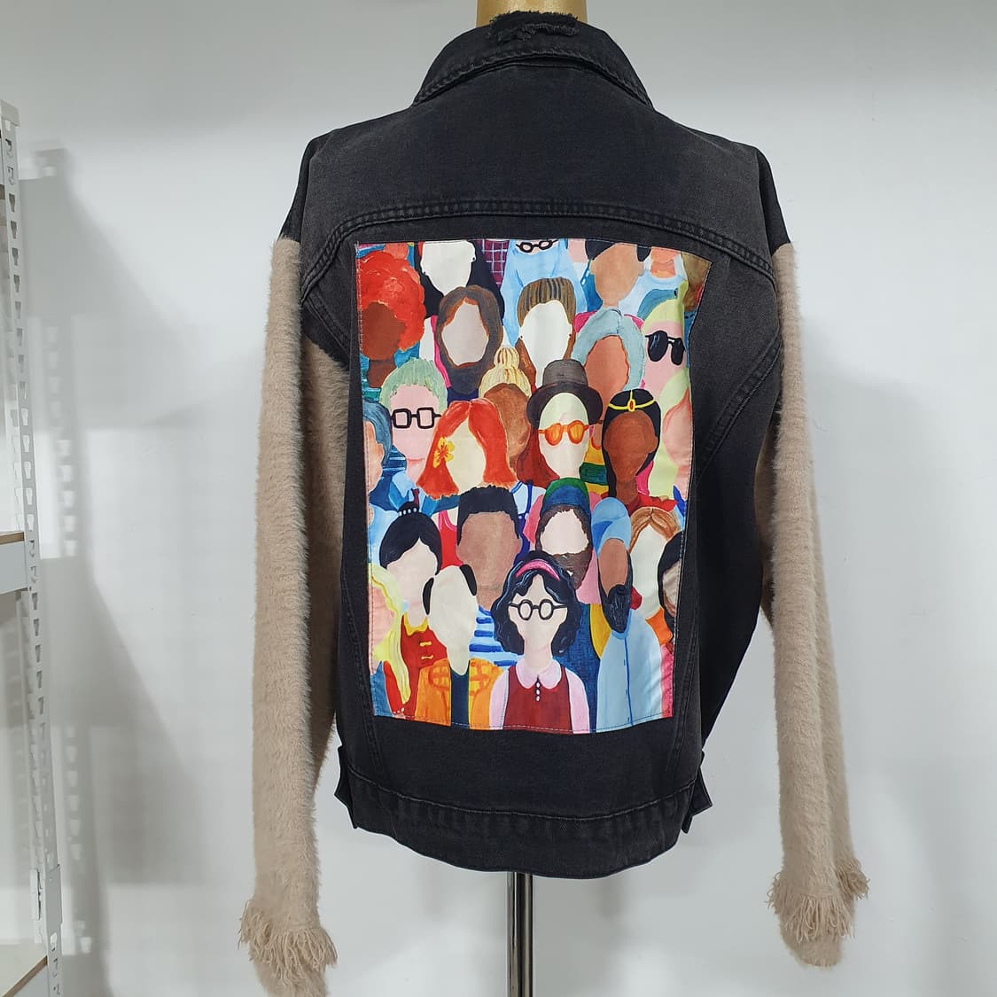 빈티지 니트 믹스 데님 자켓 상품이미지3