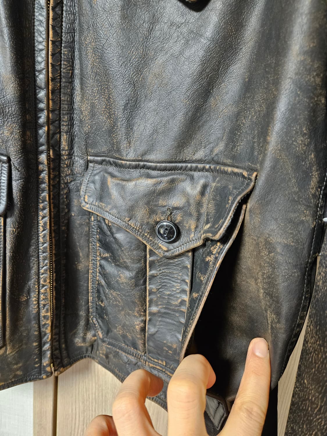 Rrl 더블알엘 뉴스보이 구형 레더자켓  상품이미지4