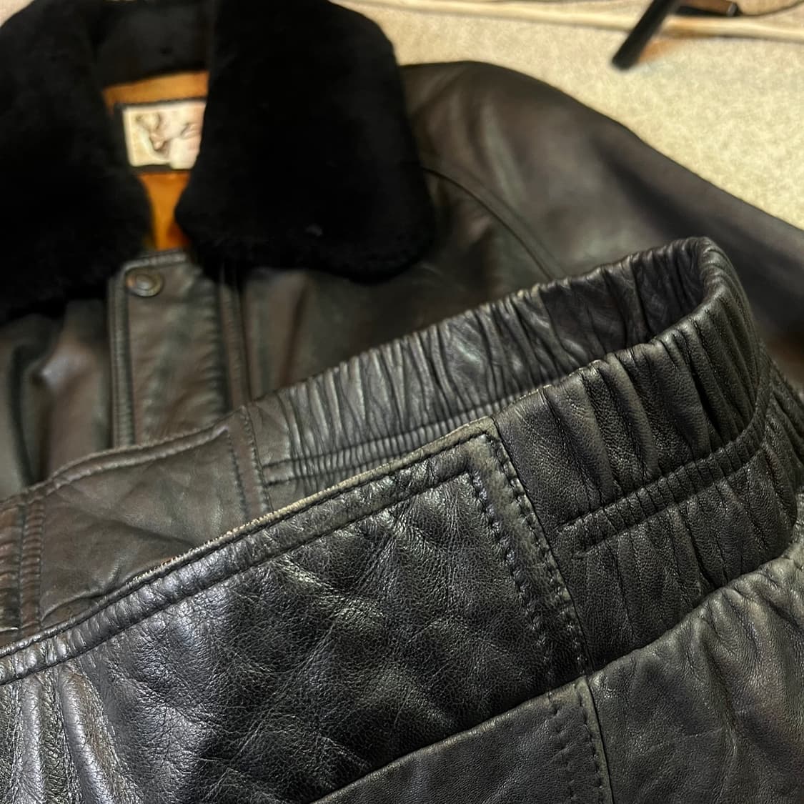 Vintage 빈티지 양가죽 봄버 자켓 상품이미지7