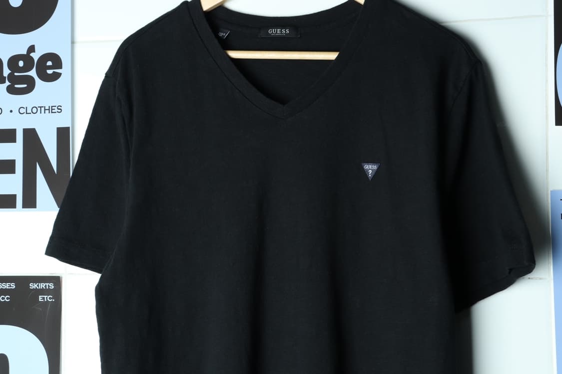 (2XL-3XL) 게스 반팔 티셔츠 블랙 빅사이즈 무지-7AF5 상품이미지3