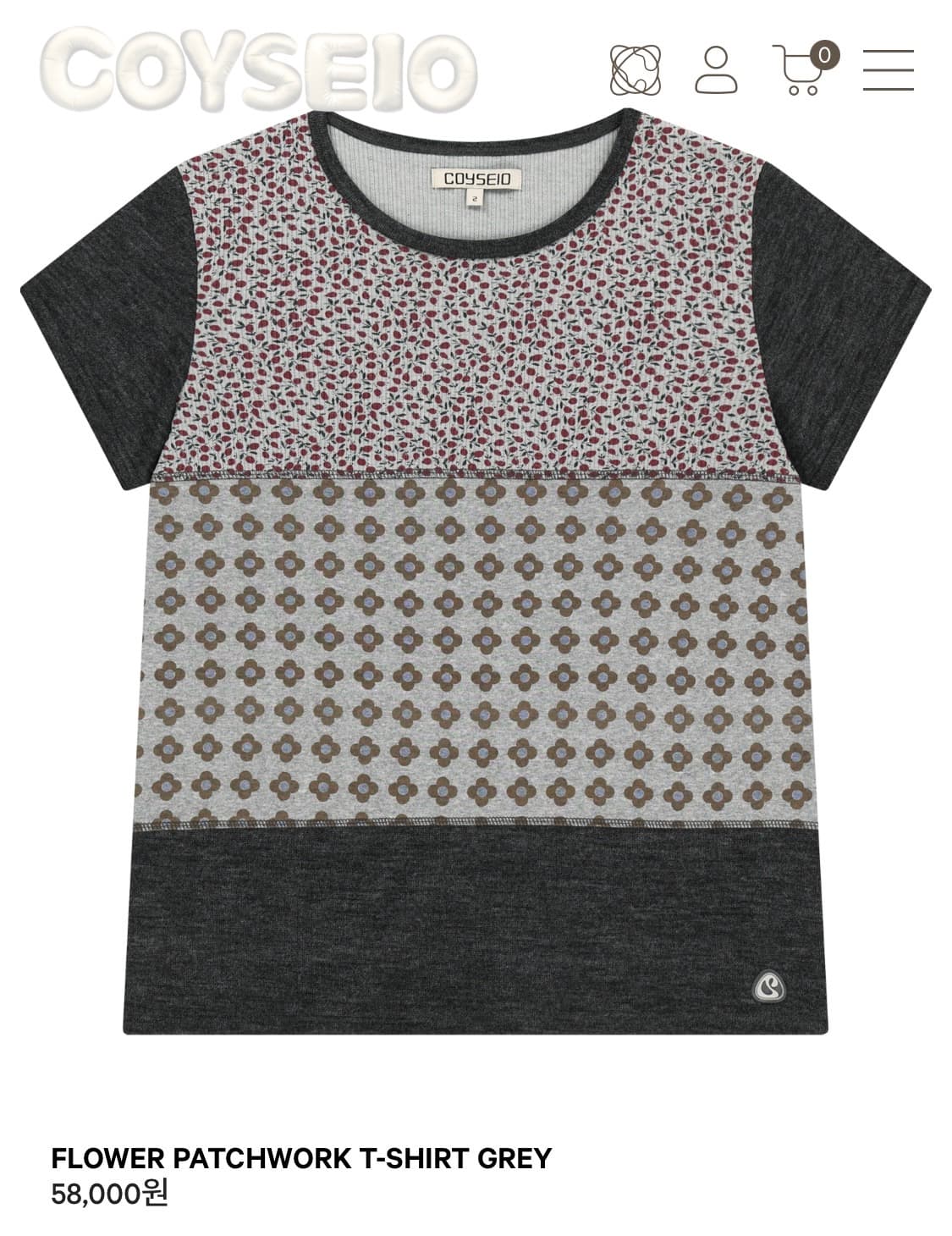 구해요) 코이세이오 플라워 패치워크 티셔츠 2사이즈 구해요 상품이미지1