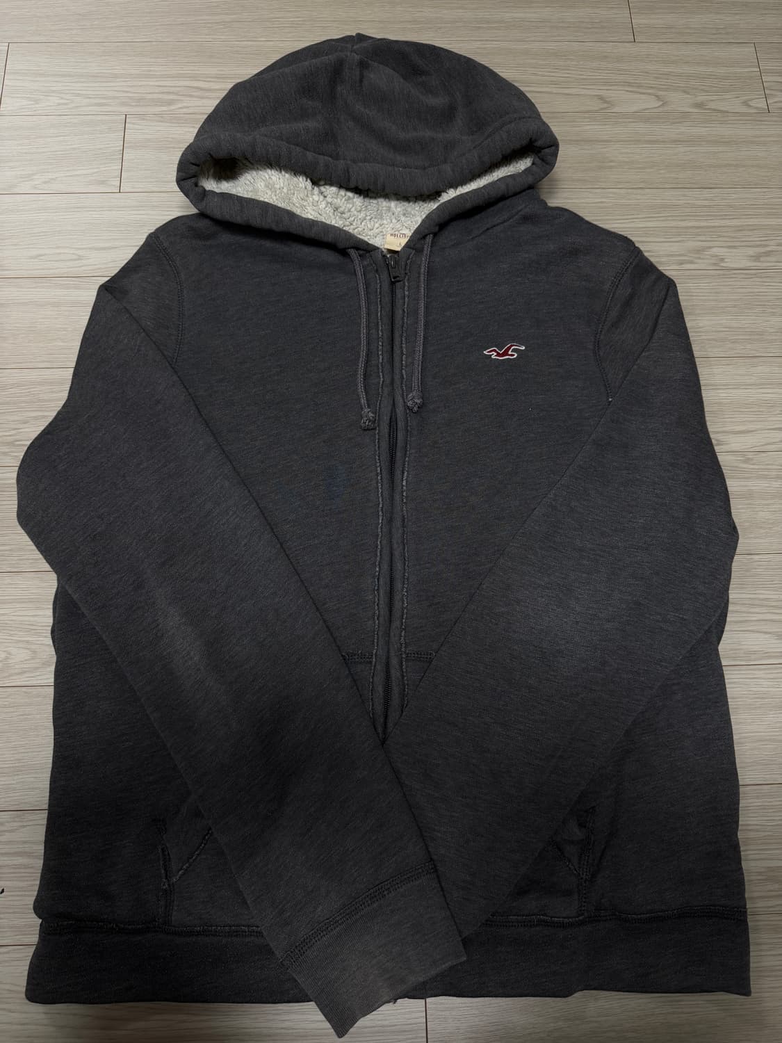 홀리스터 그레이 양털 후드집업 L 상품이미지2