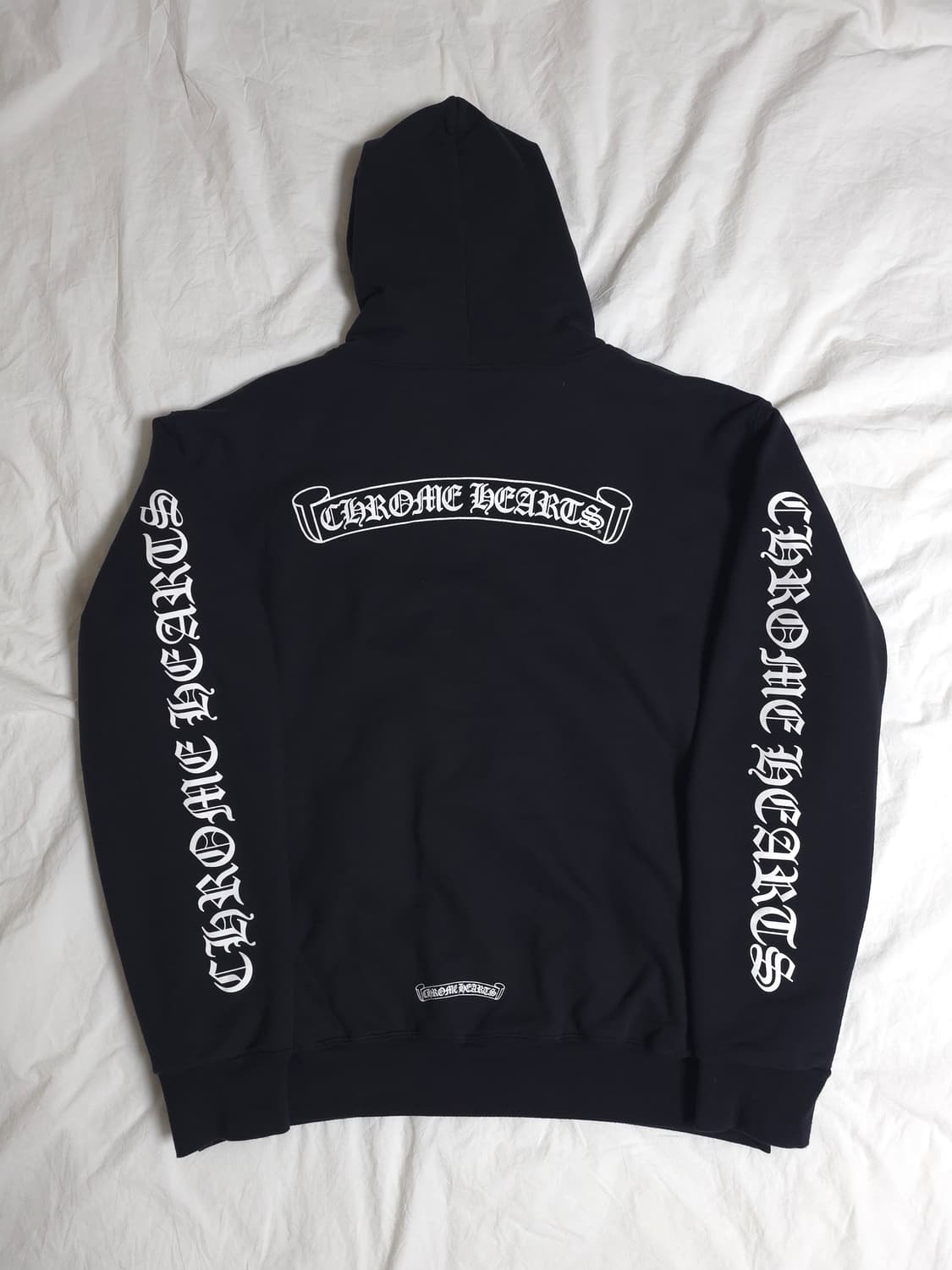 [XL] 크롬하츠 스크롤 로고 헤비웨이트 후드집업 블랙 상품이미지3