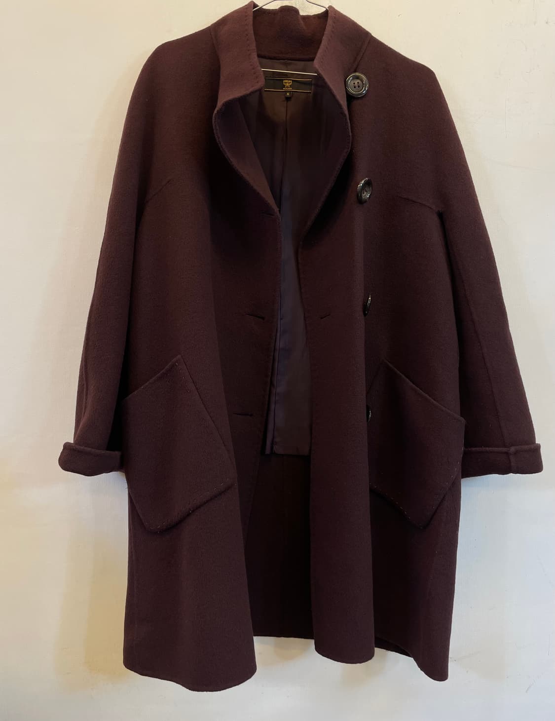 MCM 여성울코트 여성모직코트:) 버건디코트 하프코트하객룩연말룩데이트룩 상품이미지3